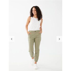 NWT FDJ Tencel Cargo Olivia Slim Ankle Utility Pants Beige 4 GorpCore StreetWear